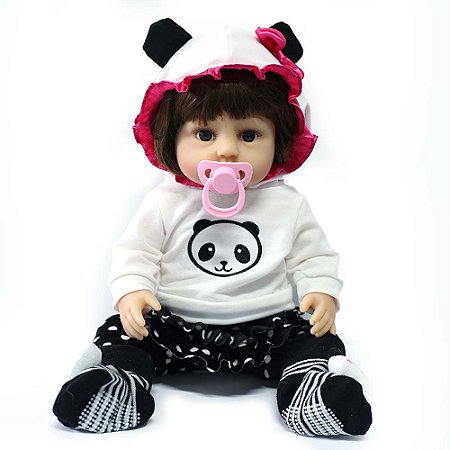 Boneca Bebê Reborn Laura Baby Nina 100% vinil - Shiny Toys