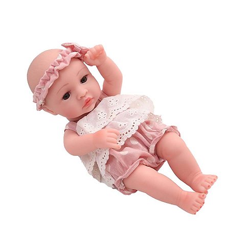 Boneca Bebê Reborn Laura Baby Mini Lauren 100% Vinil