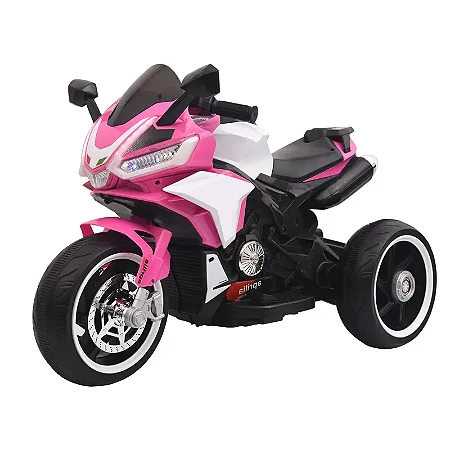 MOTOCICLETA ELETRICA 3 RODAS ROSA 12V4AH