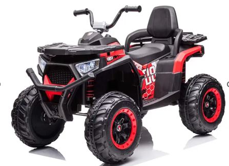 QUADRICICLO PRETO COM VERMELHO COM CONTROLE REMOTO 12V7AH