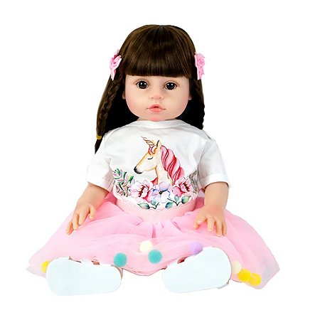 BONECA BEBE REBORN LAURA BABY KYLIE 18" 100% VINIL