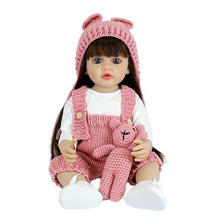 BONECA BEBE REBORN LAURA BABY AURORA 22"  100% VINIL