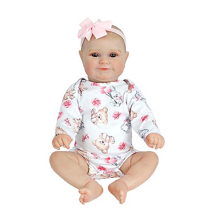 BONECA BEBE REBORN LAURA BABY LIZ 18"  100% VINIL