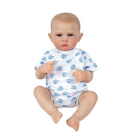 BONECA BEBE REBORN LAURA BABY JACK 18" 100% VINIL