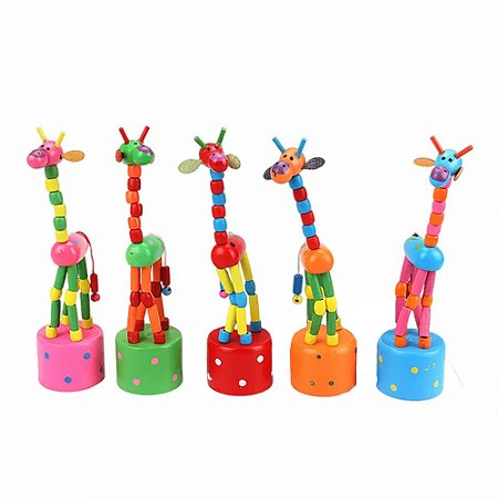 BRINQUEDO INFANTIL GIRAFA DE MADEIRA 12 UNID