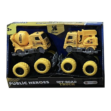 CARRINHO COM FRICCAO TRUCK MONSTER  AMARELO