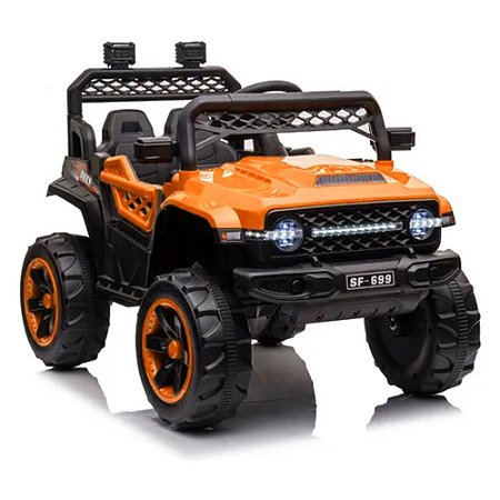 CARRO ELETRICO COM CONTROLE REMOTO OFF ROAD LARANJA 12V