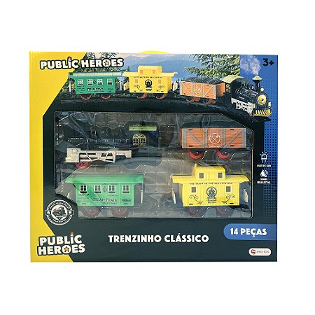 TRENZINHO CLASSICO COM LUZ E SOM 14 PEÇAS SHINY TOYS
