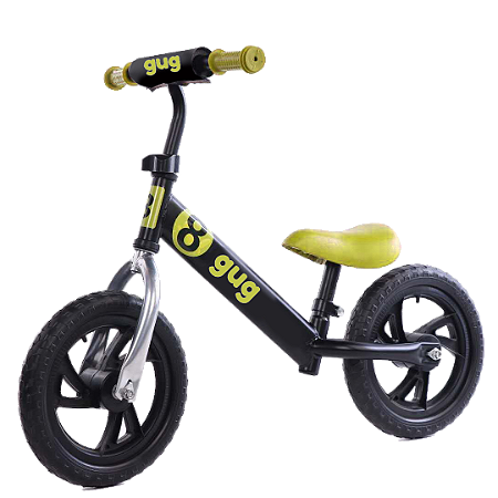 BICICLETA DE EQUILIBRIO BALANCE SEM PEDAL PRETO / AMARELO 30 cm GUG