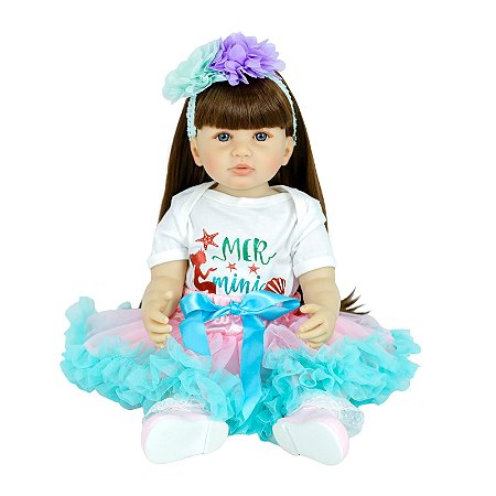BONECA BEBE REBORN LAURA BABY MIA 22'' 100% VINIL