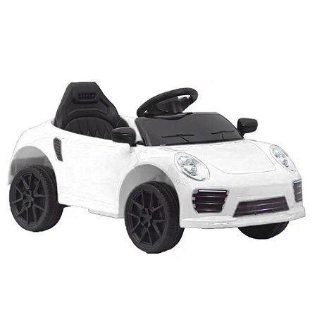 CARRO ELETRICO   ESPORTIVO BRANCO COM CONTROLE REMOTO 6V4.5AH