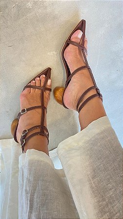 Sandália  Grecia - mogno