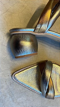 Sandália Raissa Trindade  - bronze e prata velho/salto 4cm
