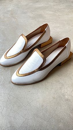 Loafer Zaya - branco com bronze