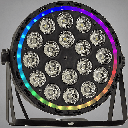Canhao De Led Luz De Palco Refletor Par Led 18 Leds 12w Rgbw Quadriled 216w Borda Led Automatico Ritmico Dmx - 127/220v