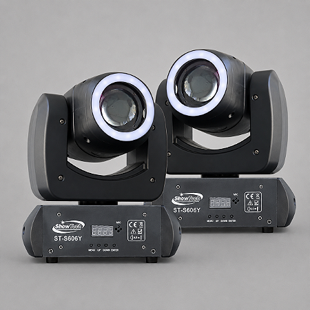 Kit 2 Moving Head Led Beam 100w Disco de Cor Desenho Prisma Borda Led Ritmico Dmx Iluminacao Profissional - 127/220v