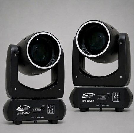 Kit 2 Moving Head Led Beam 200w 5R Disco de Cor Desenho Prisma Borda Led Ritmico Dmx Iluminacao Profissional - 127/220v