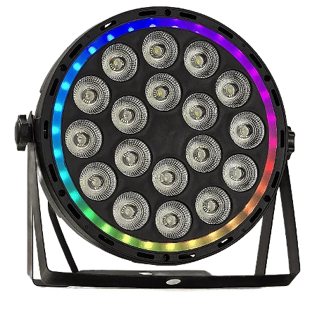Canhao De Led Luz De Palco Refletor Par Led 18 Leds 18w Rgbwauv Hexaled 324w Borda Led Automatico Ritmico Dmx - 127/220v