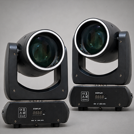 Kit 2 Moving Head Led Beam 200w Arco Iris Disco de Cor Desenho Prisma Borda Led Dmx Iluminacao Profissional - 127/220v