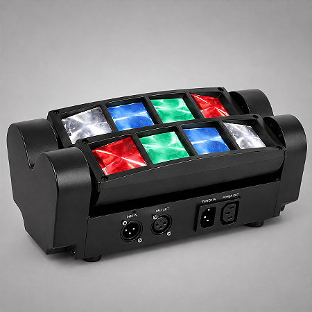 Moving Led Mini Spider Beam 8 Leds 5w Rgbw 40w Automatico Ritmico Dmx Luz De Palco Dj Iluminacao Profissional - 127/220v