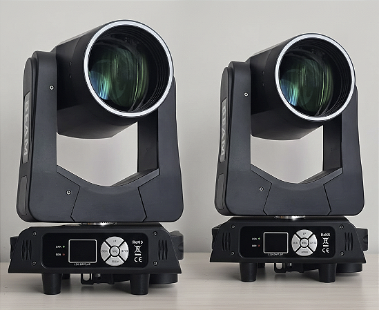 Kit 2 Moving Head Beam VM-B230 Mini 7R 230w Arco Iris Borda Led Foco Eletronico