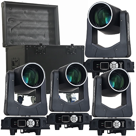 Kit 4 Moving Head Beam VM-B230 230w Arco Iris Borda Led Foco Eletronico