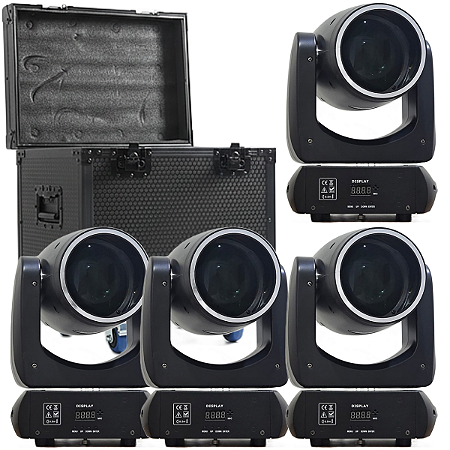 Kit 4 Moving Head Beam VM-B200 Arco Iris 200w Borda Led