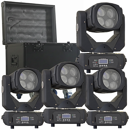Kit 4 Moving Head Beam Led 100w Caleidoscopio