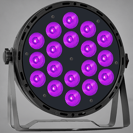 Canhao De Led Luz De Palco Refletor Par Led 18 Leds 18w Rgbwauv Hexaled 324w Automatico Ritmico Dmx - 127/220v