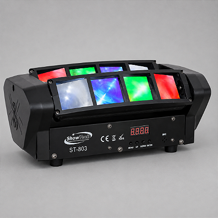 Moving Led Mini Spider Beam 8 Leds 5w Rgbw 40w Automatico Ritmico Dmx Iluminacao Dj Luz De Palco Profissional - 127/220v