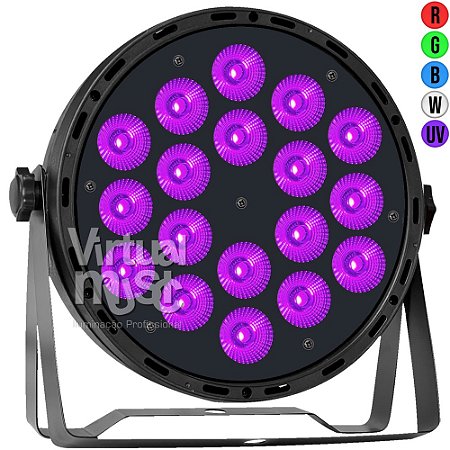 Canhao Parled 18 Leds 15w Rgbw Uv Pentaled 5IN1