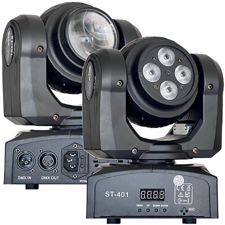 Kit 2 Moving Head Led Double Face 60w Rgbw Dmx