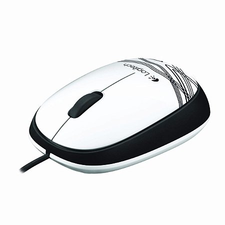 Mouse Logitech Laser M105 Biala Com Fio USB