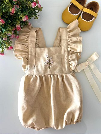 Romper Infantil Bordado a mão Catarina