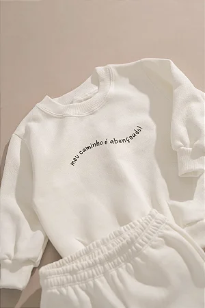 Conjunto Moletom Peluciado  Off White