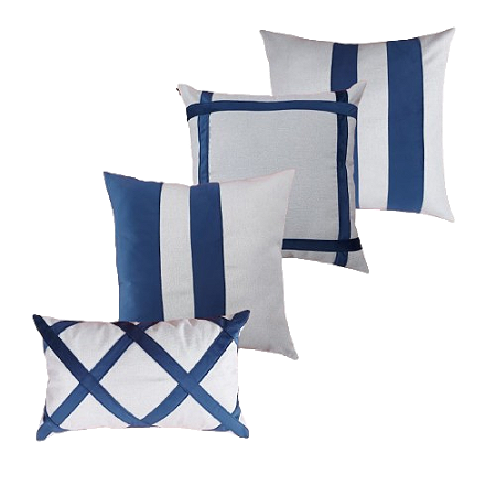 Kit 4 Capas de Almofada Deminas - Coleção Despertar Cru - Azul
