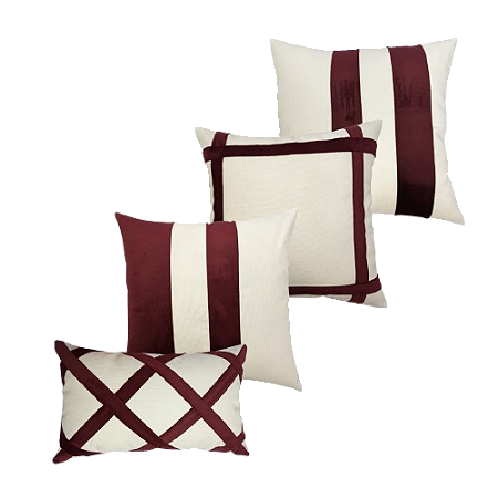 Kit 4 Capas de Almofada Deminas - Coleção Despertar Cru - Marsala