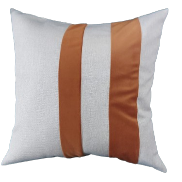 Capa de Almofada Decorativa Deminas 45x45 - Coleção Despertar Cru- Duas Faixas - Caramelo