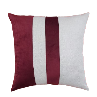 Capa de Almofada Decorativa Deminas 45x45 - Coleção Despertar Cru- Metade - Marsala