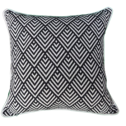 Capa de Almofada Decorativa Deminas 45x45 - Coleção Jacquard - Preto