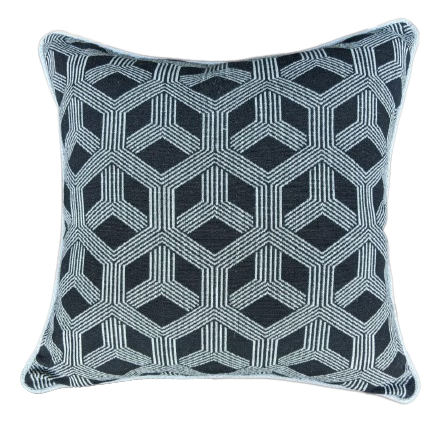 Capa de Almofada Decorativa Deminas 45x45 - Coleção Jacquard - Preto