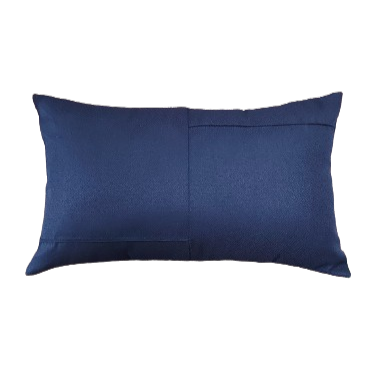 Almofada Baguete Decorativa 30x50 Deminas - Coleção Indigo - Drapeado Azul