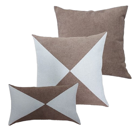 Kit 3 Capas de Almofadas Decorativas Deminas 45x45- Coleção Natural-Marrom