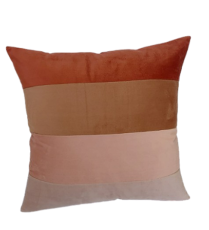 Almofada Decorativa 45x45 Deminas - Coleção Jô - Listras - Terracota