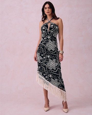 Vestido Bordado Franjas