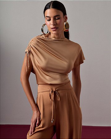 Blusa Drapeada Jersey Rayon