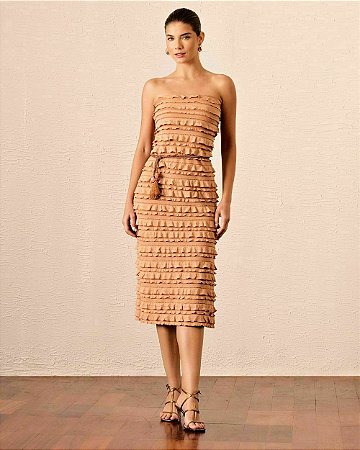 Vestido Babados com Cinto