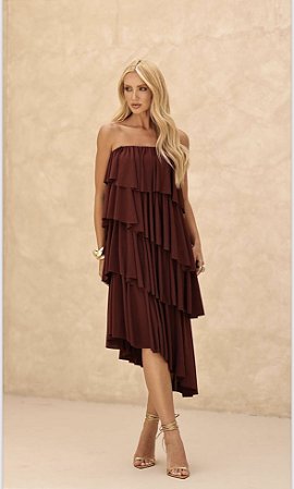 Vestido Jersey Camadas Assimétrico