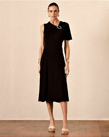 Vestido Jersey Fivela Lateral