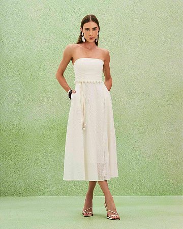 Vestido Laise com Cinto Resinas e Cordões